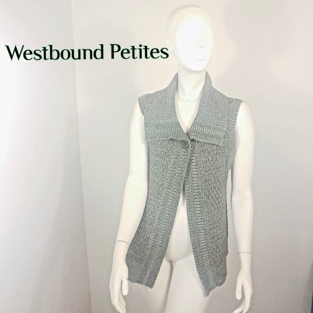Westbound Petites Cotton Cardigan Vest